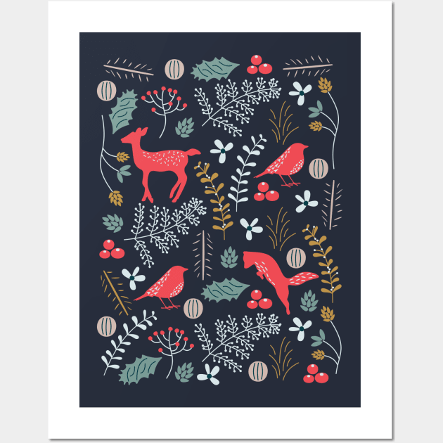 Woodland Creatures (Arctic) Wall Art by Cascade Patterns